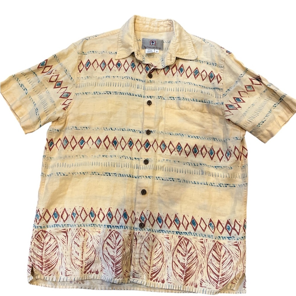 The Territory Ahead Beige and Red Patterned Shirt